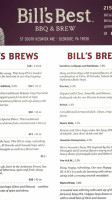 Bill's Best Brewery menu
