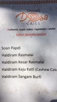 Swami's Dosa Grill menu