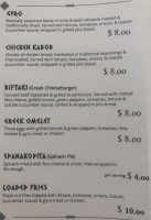 Georgio's Authentic Greek Food menu