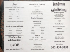 Rusty Jimmies Seafood Market Eatery menu