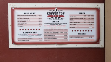 Copper Top Bbq menu
