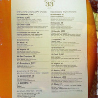 San Francisco 33 menu