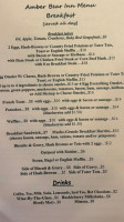 Amber Bear Inn menu