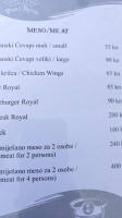 Port Royal menu