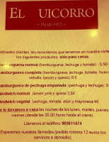 El Quicorro menu