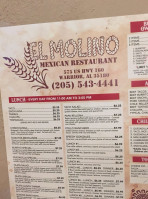 El Molino Mexican menu