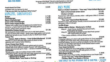 Chiki Tiki And Grille At Burdines Waterfront menu