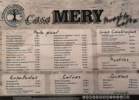 Casa Mery menu