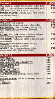 Cafetería Pirámides menu