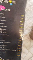 Rayuela menu