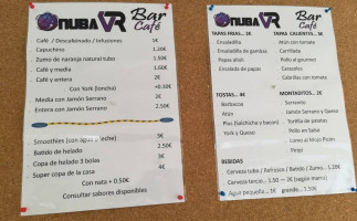 Onuba Vr Bar Café Restaurante menu
