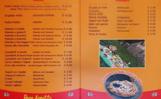 Malga Sadole menu