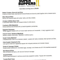 Super Suppers menu