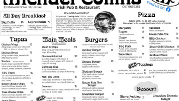 The Michael Collins Tmc Irish Pub menu