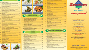 Sanamluang Cafe, Hollywood/thaitown menu