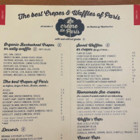 La Crème De Paris menu