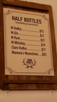 Twin Spirits Distillery menu