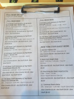Full Boar Craft Brewery Tap Room menu