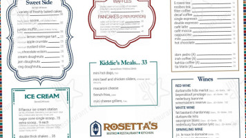Rosetta's Bistro menu