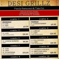Desi Grillz Family Restaurent Takeout menu
