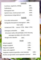 Szablya Etterem menu