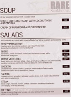 Rare Steakhouse Clearwater Mall menu