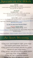 Irish Pub menu