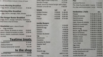 The Hunger Buster menu