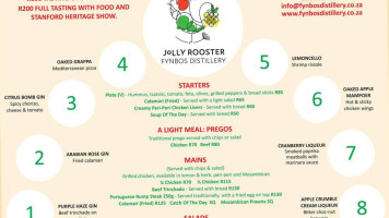 Fynbos Distillery At Jolly Rooster menu