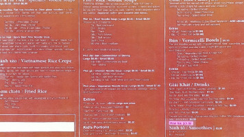 Pho Mac menu