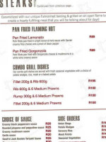 Fahrenheit Seafood And Grill Alberton menu