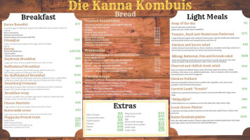 Die Kanna Kombuis menu