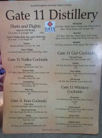 Gate 11 Distillery menu
