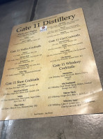 Gate 11 Distillery menu