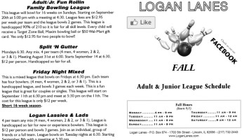 Logan Lanes menu