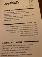 Courtland Club menu