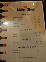 Liebe Wein menu