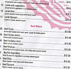 Indian Affair menu