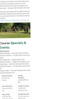 Reidy Creek Golf Course menu