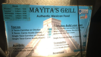 Mayita's Grill menu