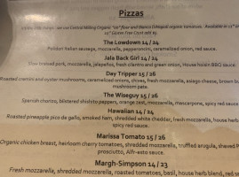 Lowdown Pizzeria Brewery menu