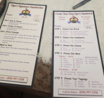 Opa's Smoked Meats menu