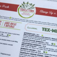 Tequila's Town menu