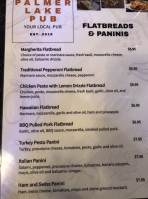 Palmer Lake Pub menu