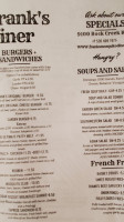 Frank's Diner menu