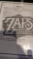Zaps Tavern menu