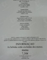 Restaurante O Stop menu