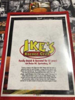 Ike's Korner Grill menu