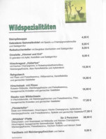 Restaurant Weinhaus Hoffnung menu