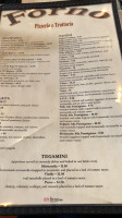 Forno Pizzeria E Trattoria menu